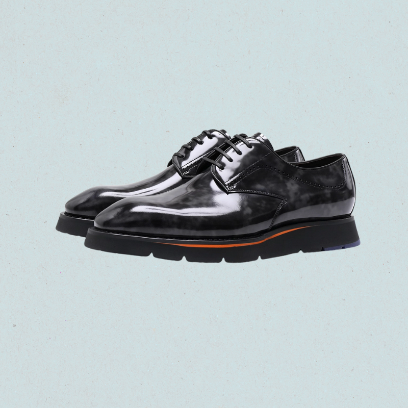 RegalStride Derby Shoes:Italian XL EXTRALIGHT Sole Black Leather Shoes RegalStride Derby Shoes:Italian XL EXTRALIGHT Sole Black Leather Shoes