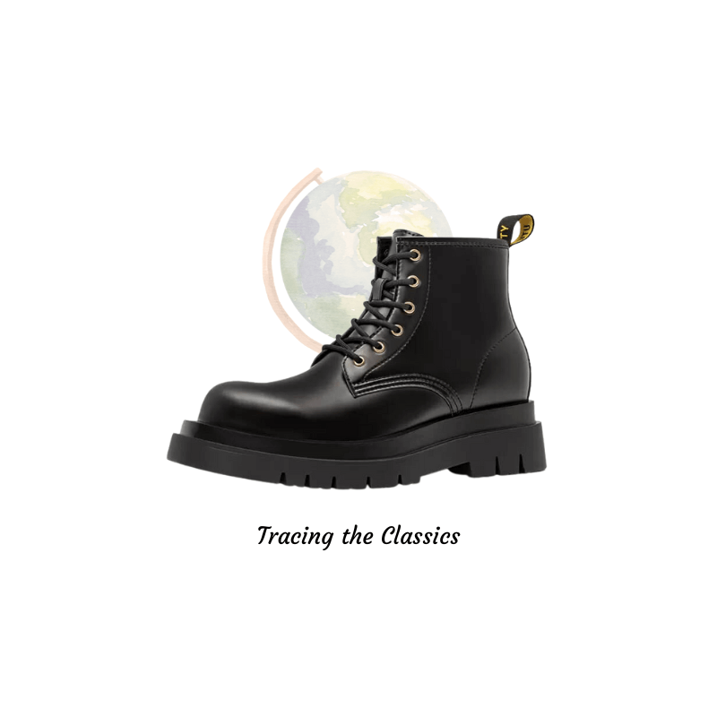 Black Chunky Combat Boots For Men Shadow Warrior Boots