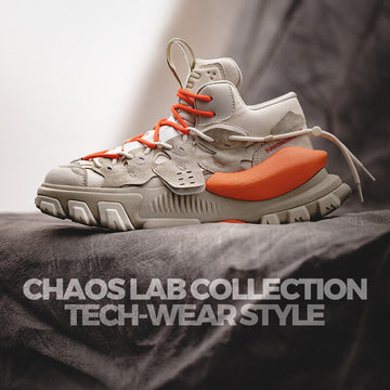 Vitality Orange Chunky Sneaker Outfits For Man