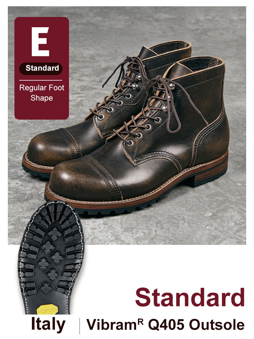 Heritage Work Boots | Black Work Boots with Moc Toe & Goodyear Welt