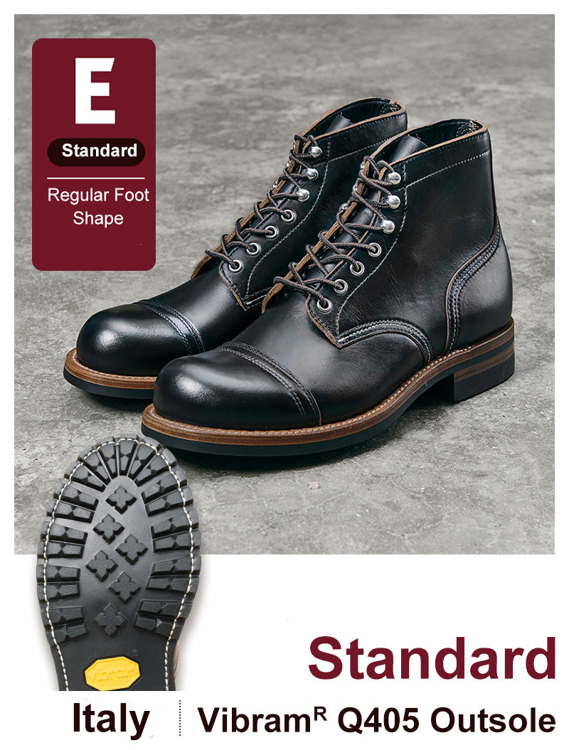 Heritage Work Boots | Black Work Boots with Moc Toe & Goodyear Welt