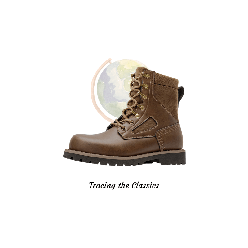 Retro Hardcore Combat Boots Herren Braune Militärstiefel für Herren