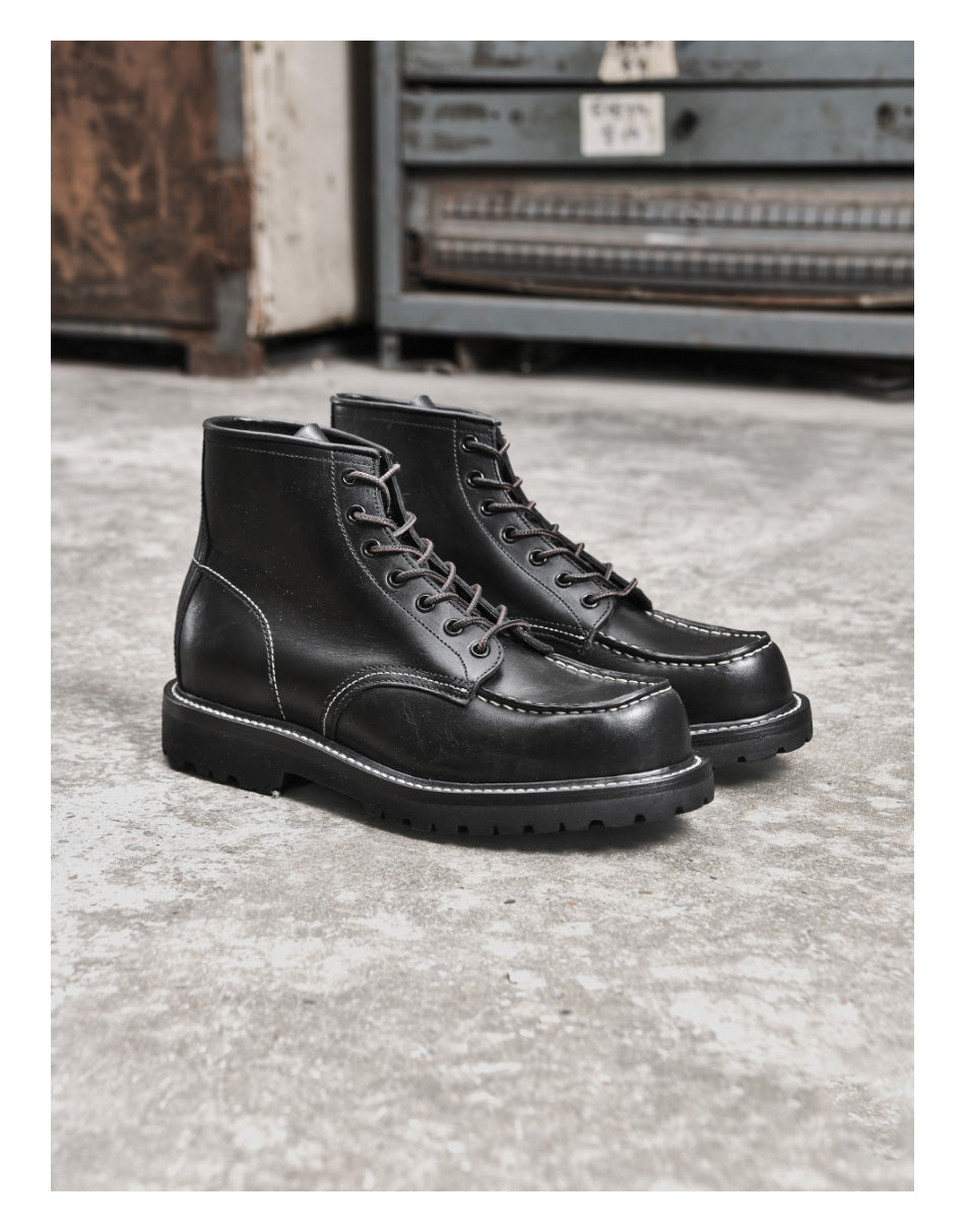 C.F. Stead Scout Boots | Vibram Sole, Goodyear Welt | Black Leather Wo