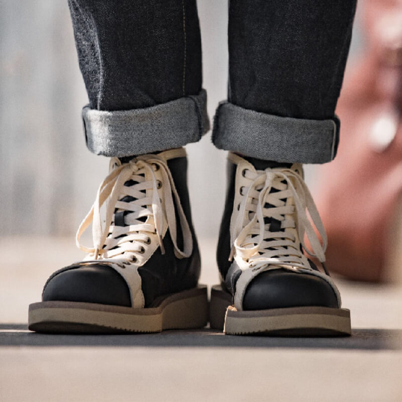 chunky leather monkey boots