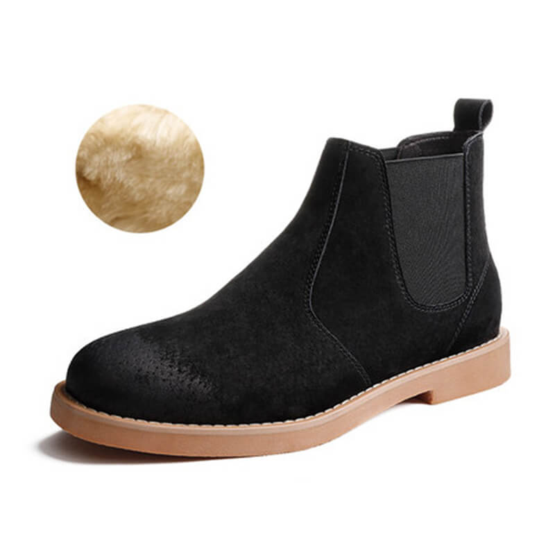 【DEARMINE】Suede Chelsea Boots Tan/Beige Suede Men's Chelsea Boots Ankle Dress Side Zipper